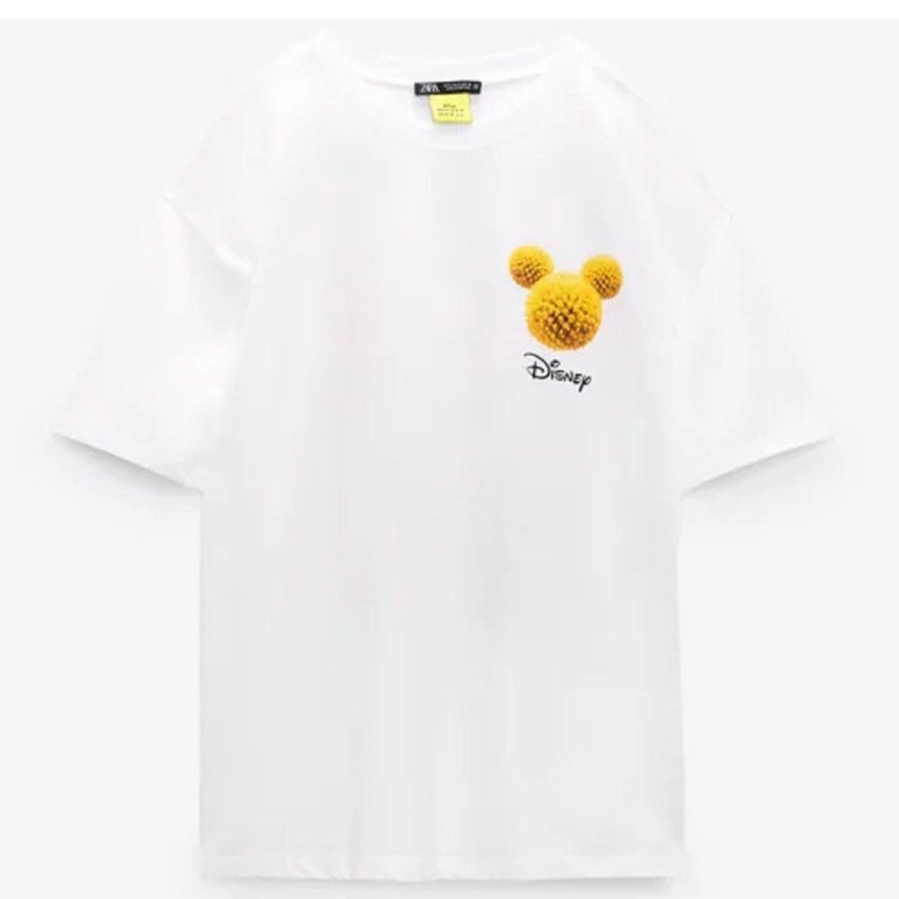 New Zara Disney Mickey Mouse Flowers T-shirt